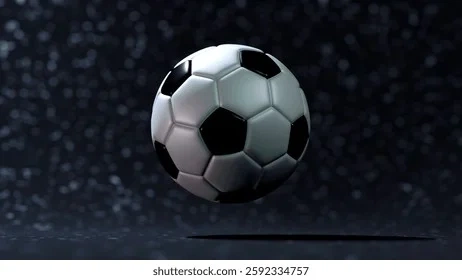 暗色背景下的足球展示波胆比分预测的精准概念